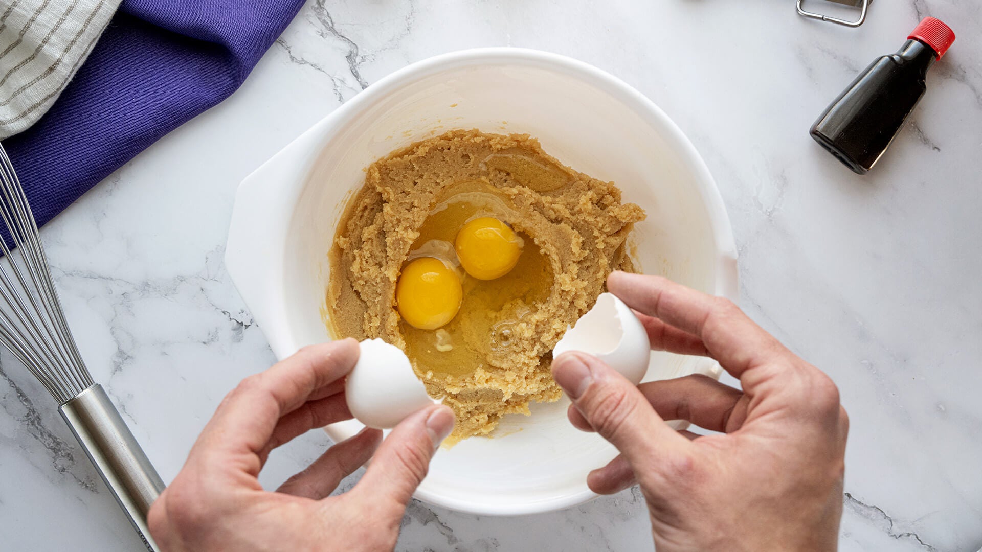 2 eggs in a bowl