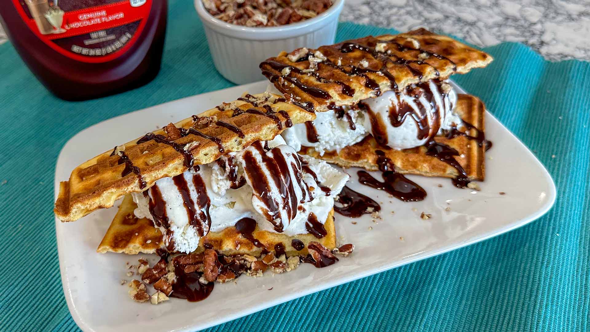 ice cream waffle sandwich